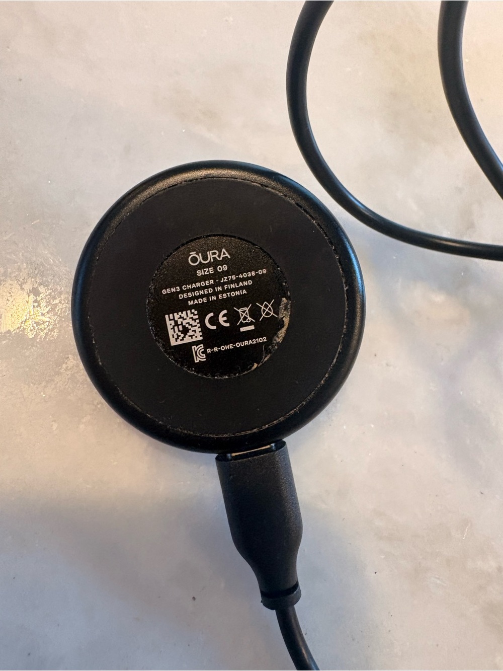 Oura Black Ring Charger size 9